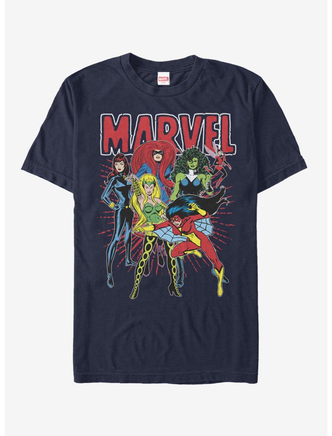 Marvel Retro Women T-Shirt, NAVY, hi-res