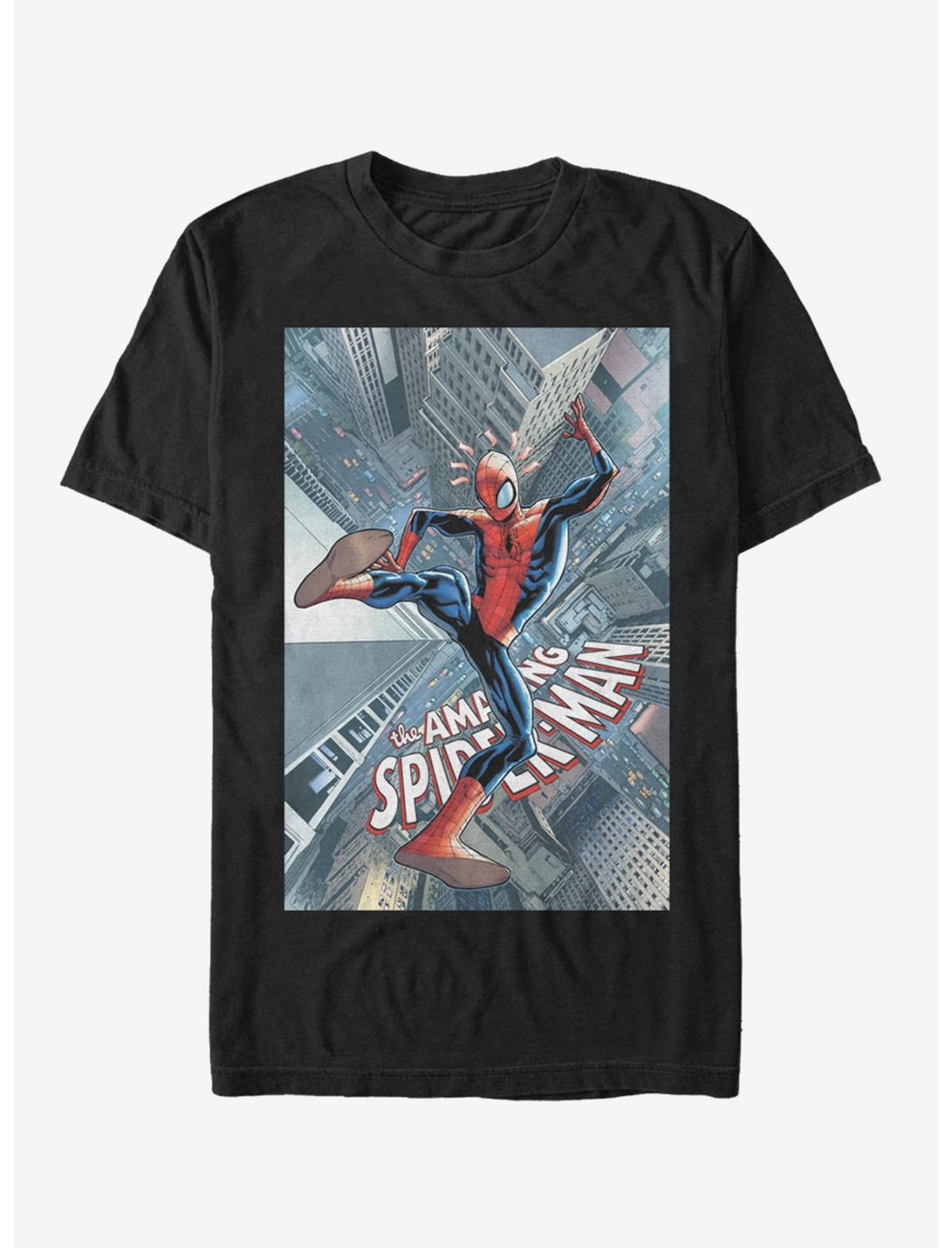 Marvel Spider-Man City Free Fall  T-Shirt, BLACK, hi-res
