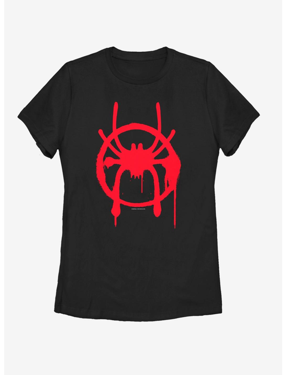 Marvel Spider-Man Miles Symbol Womens T-Shirt, BLACK, hi-res