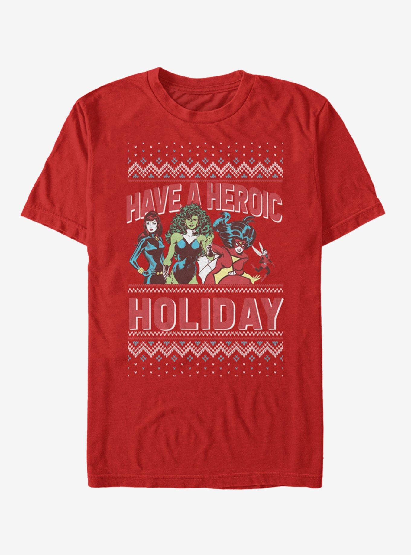Marvel Heroes Heroic Holiday T-Shirt, RED, hi-res