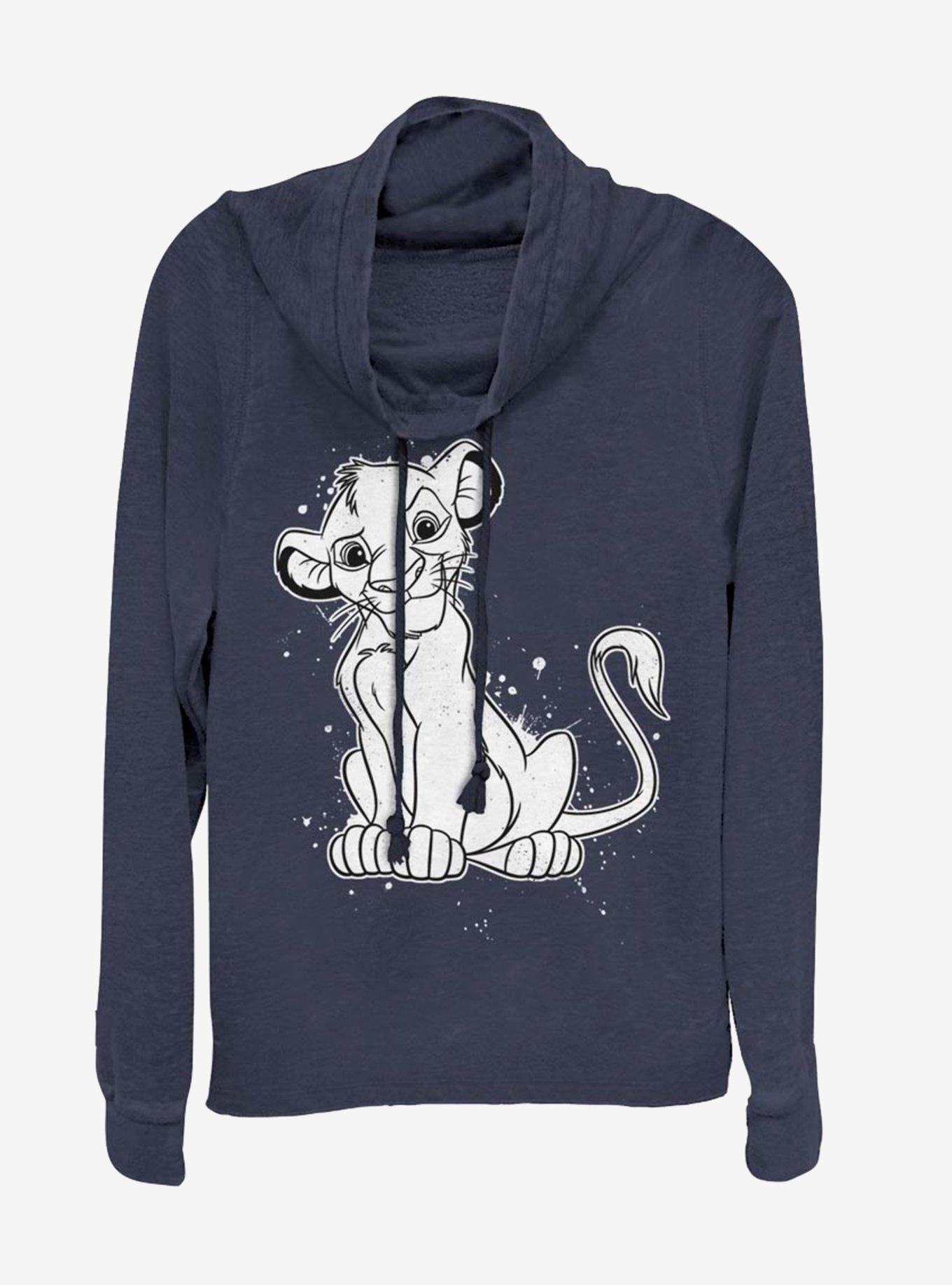 Disney The Lion King Simba Splatter Cowlneck Long-Sleeve Womens Top , , hi-res