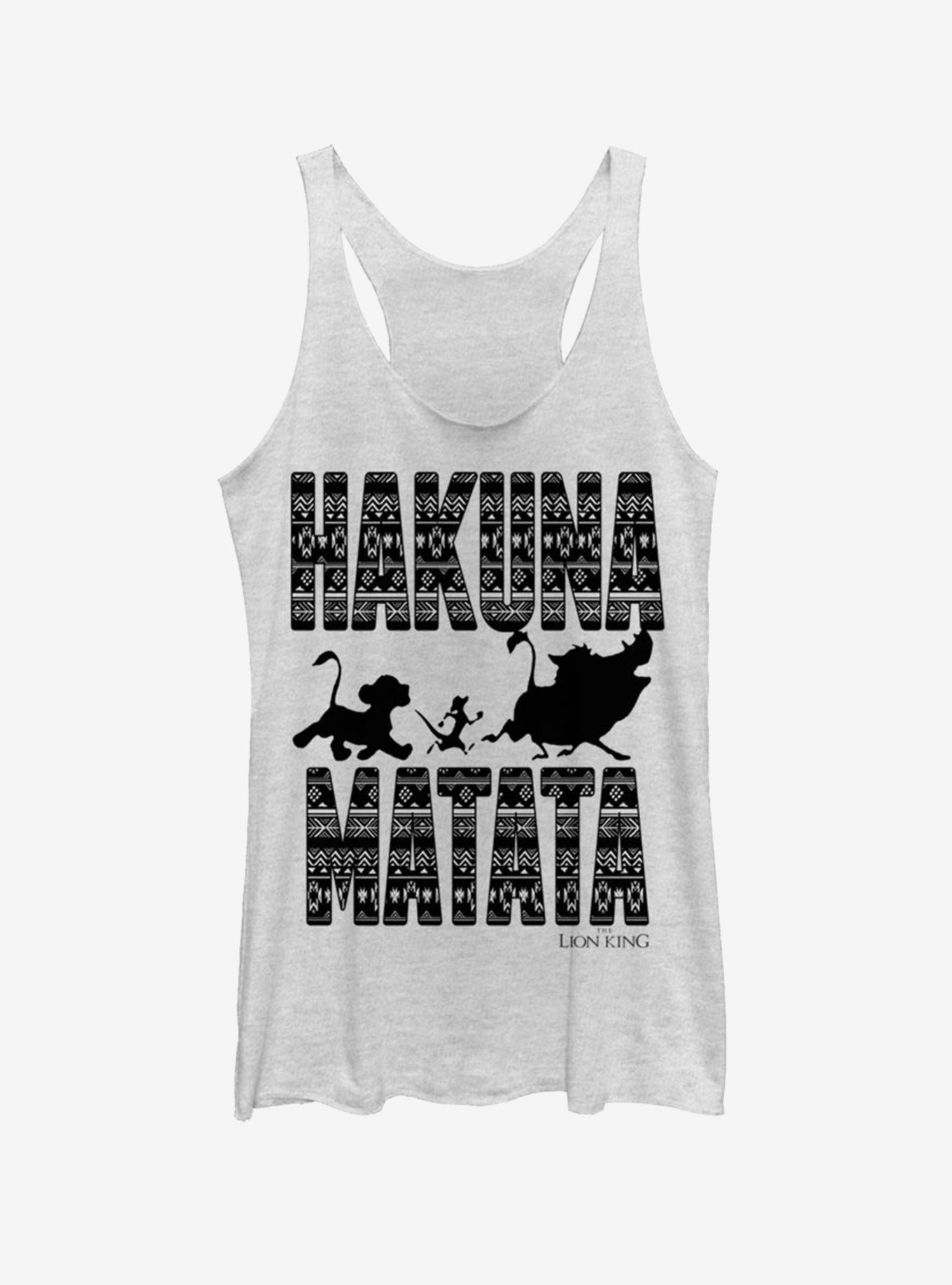 Disney The Lion King Hakuna Print Womens Tank Top, WHITE HTR, hi-res