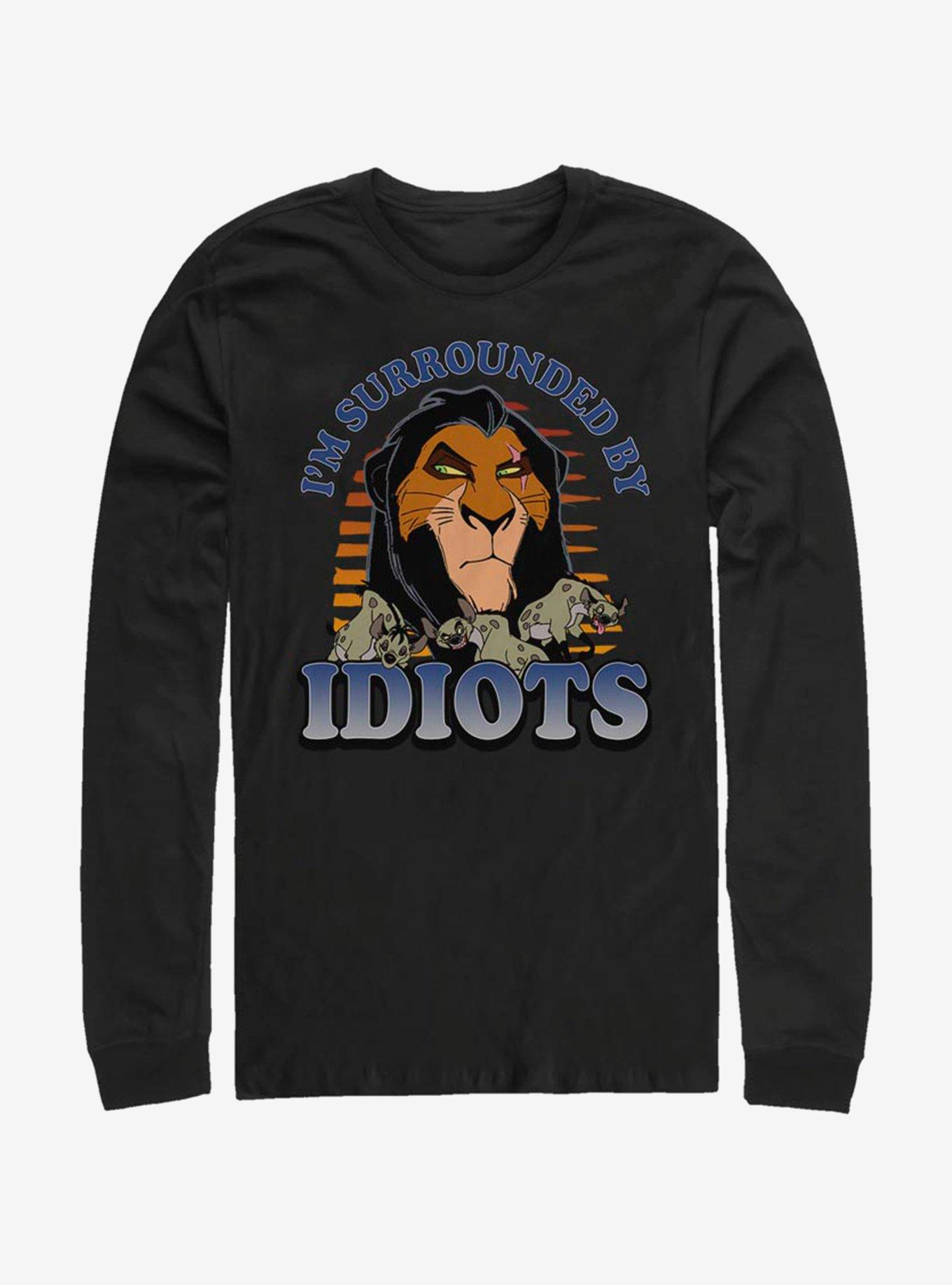 Disney The Lion King Idiots Long-Sleeve T-Shirt, BLACK, hi-res