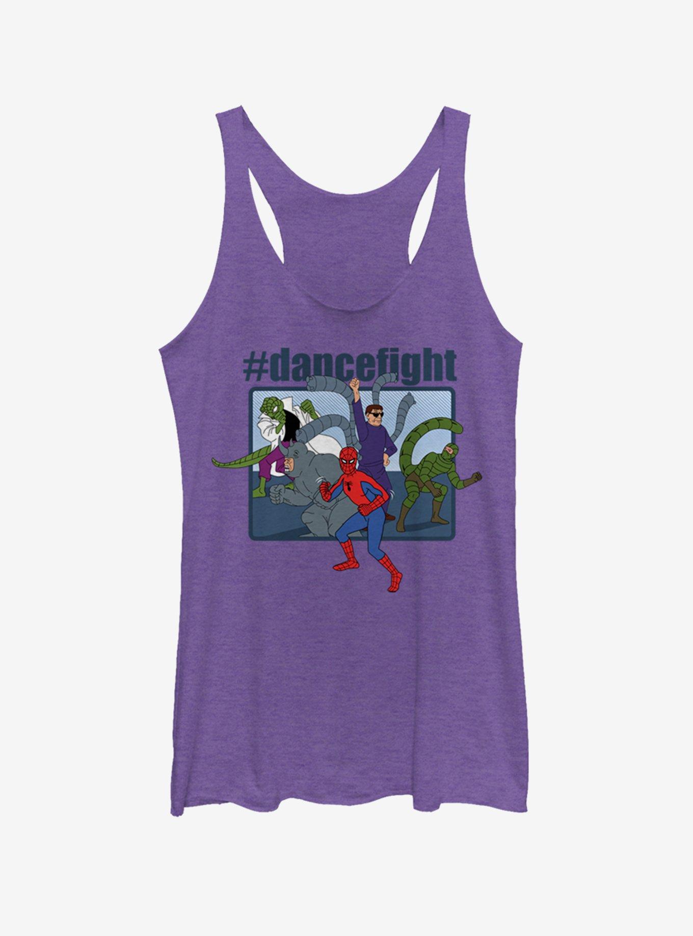 Marvel Spider-Man Dance Fight Womens Tank Top, PUR HTR, hi-res