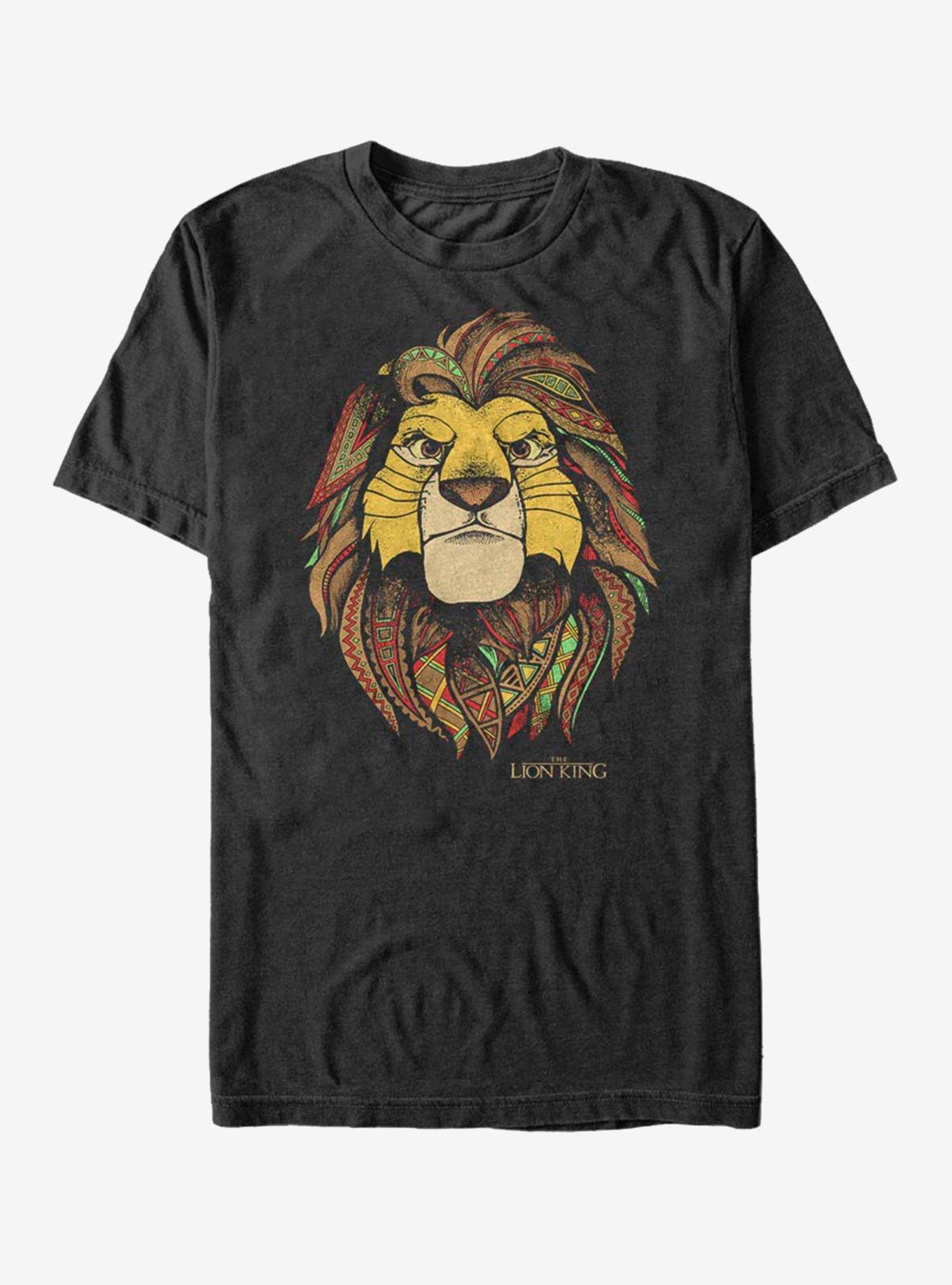 Disney The Lion King 2019 Simba Pattern T-Shirt - BLACK | BoxLunch