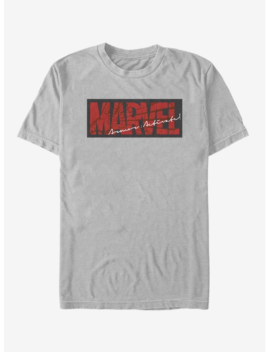 Marvel Logo Spider-Man Print T-Shirt, SILVER, hi-res