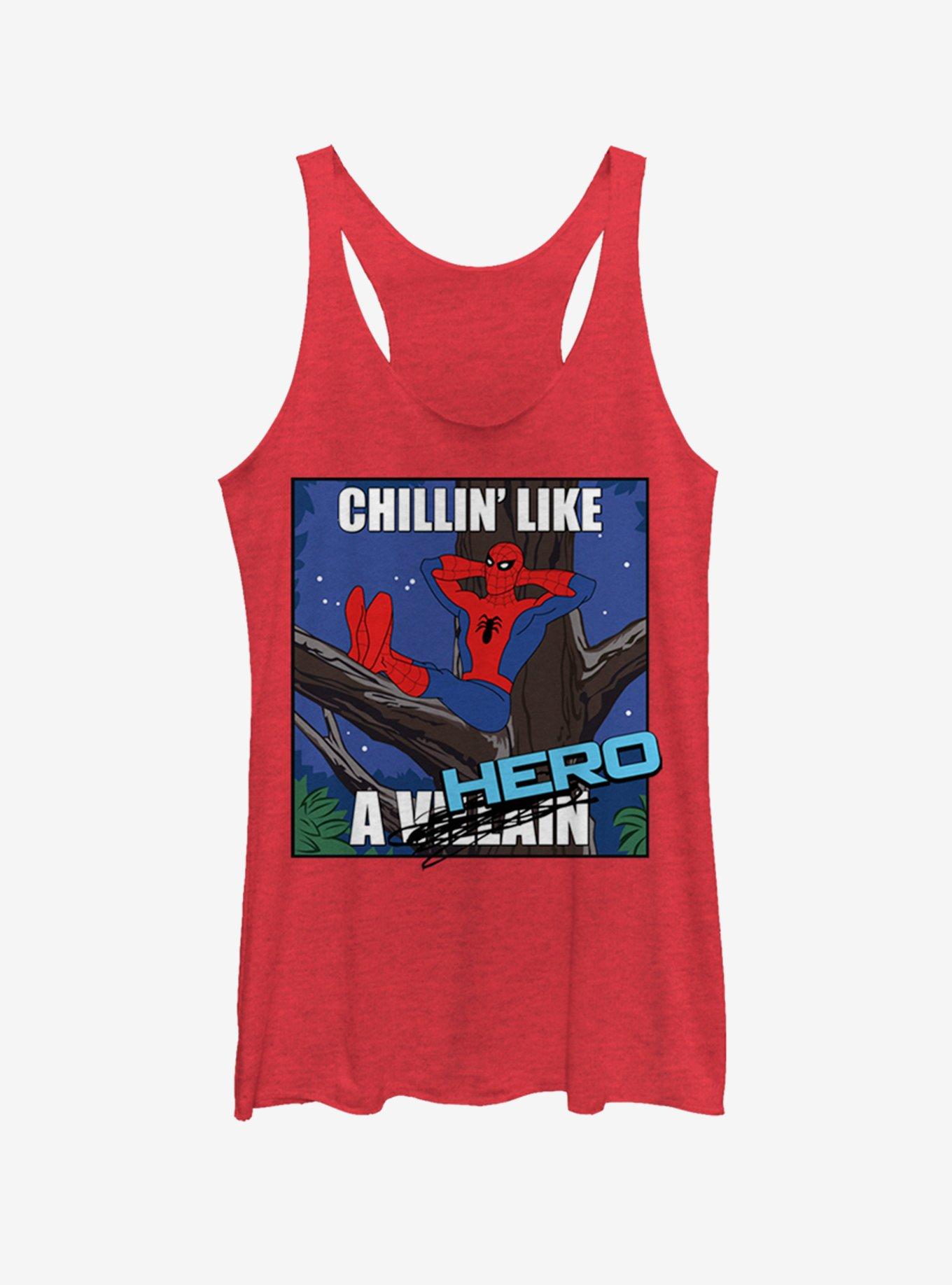 Marvel Spider-Man Chillin Hero Womens Tank Top, , hi-res
