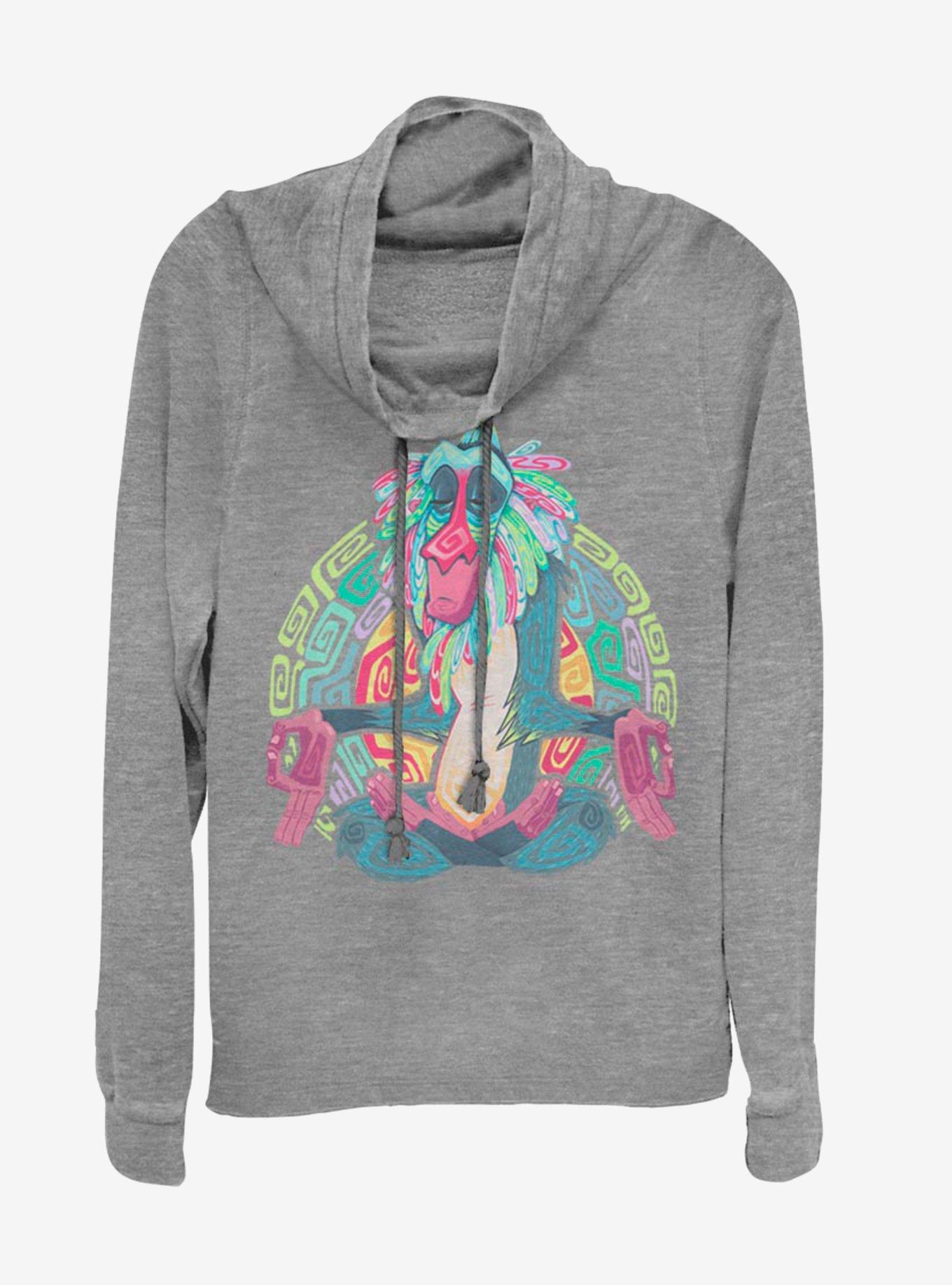 Disney The Lion King Holiday Cowlneck Long-Sleeve Womens Top , GRAY HTR, hi-res