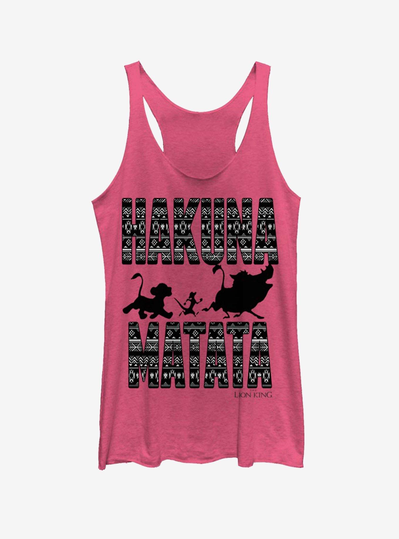 Disney The Lion King Hakuna Print Womens Tank Top, PINK HTR, hi-res