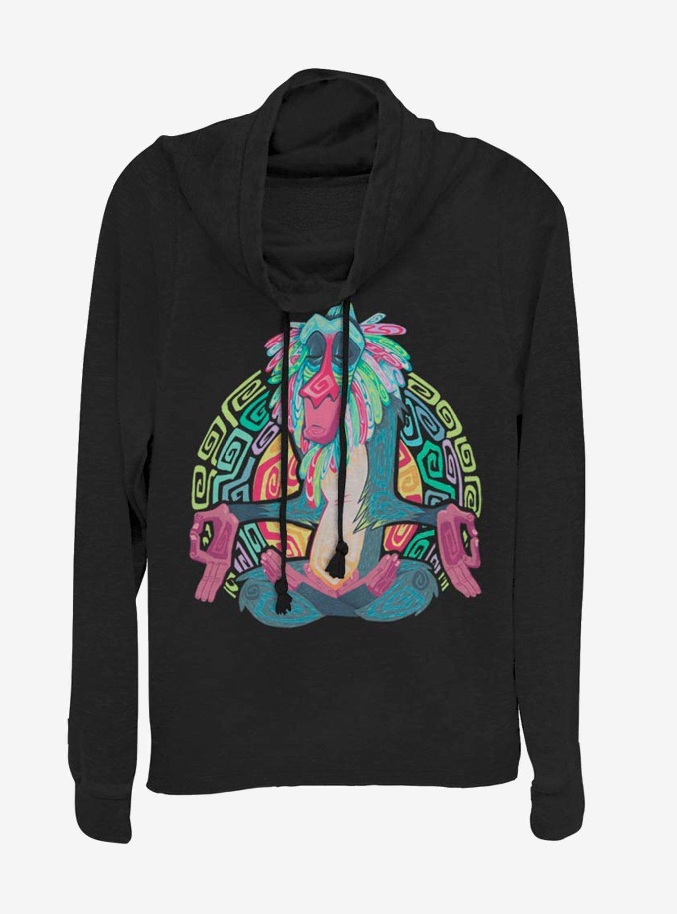 Disney The Lion King Holiday Cowlneck Long-Sleeve Womens Top , BLACK, hi-res