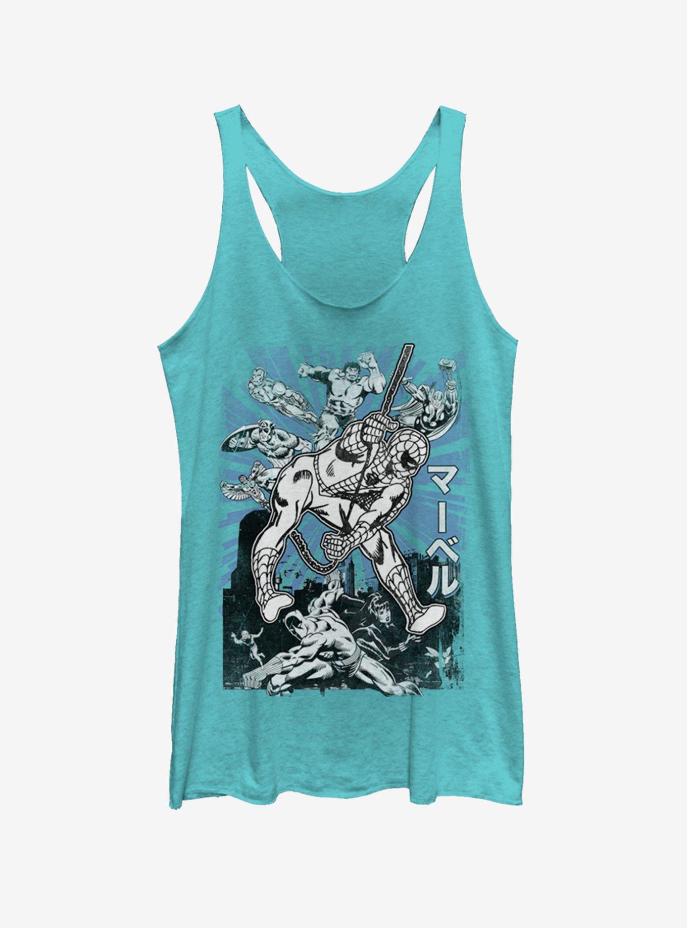 Marvel Spider-Man Fight Womens Tank Top, TAHI BLUE, hi-res