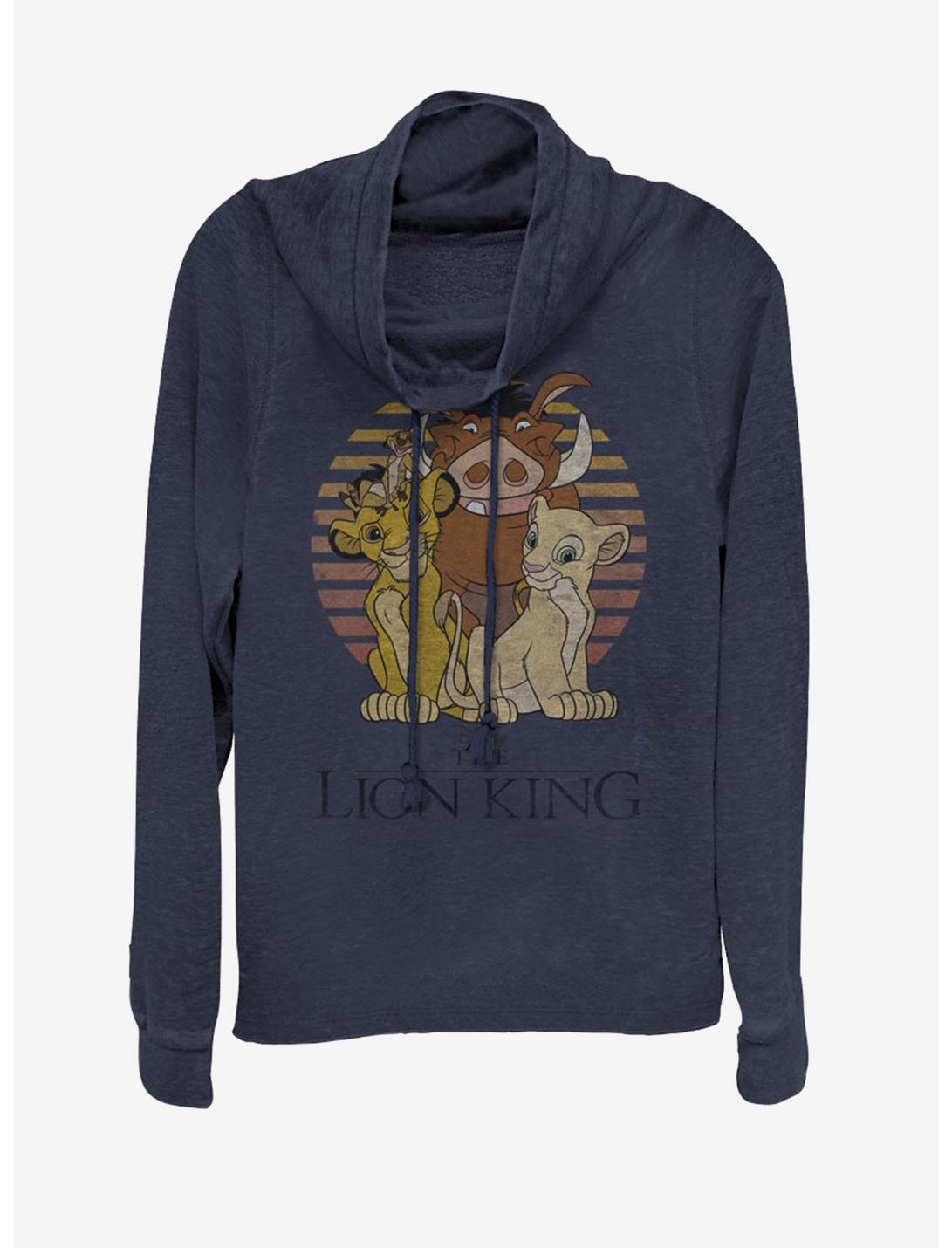 Disney The Lion King Holiday Cowlneck Long-Sleeve Womens Top , NAVY, hi-res