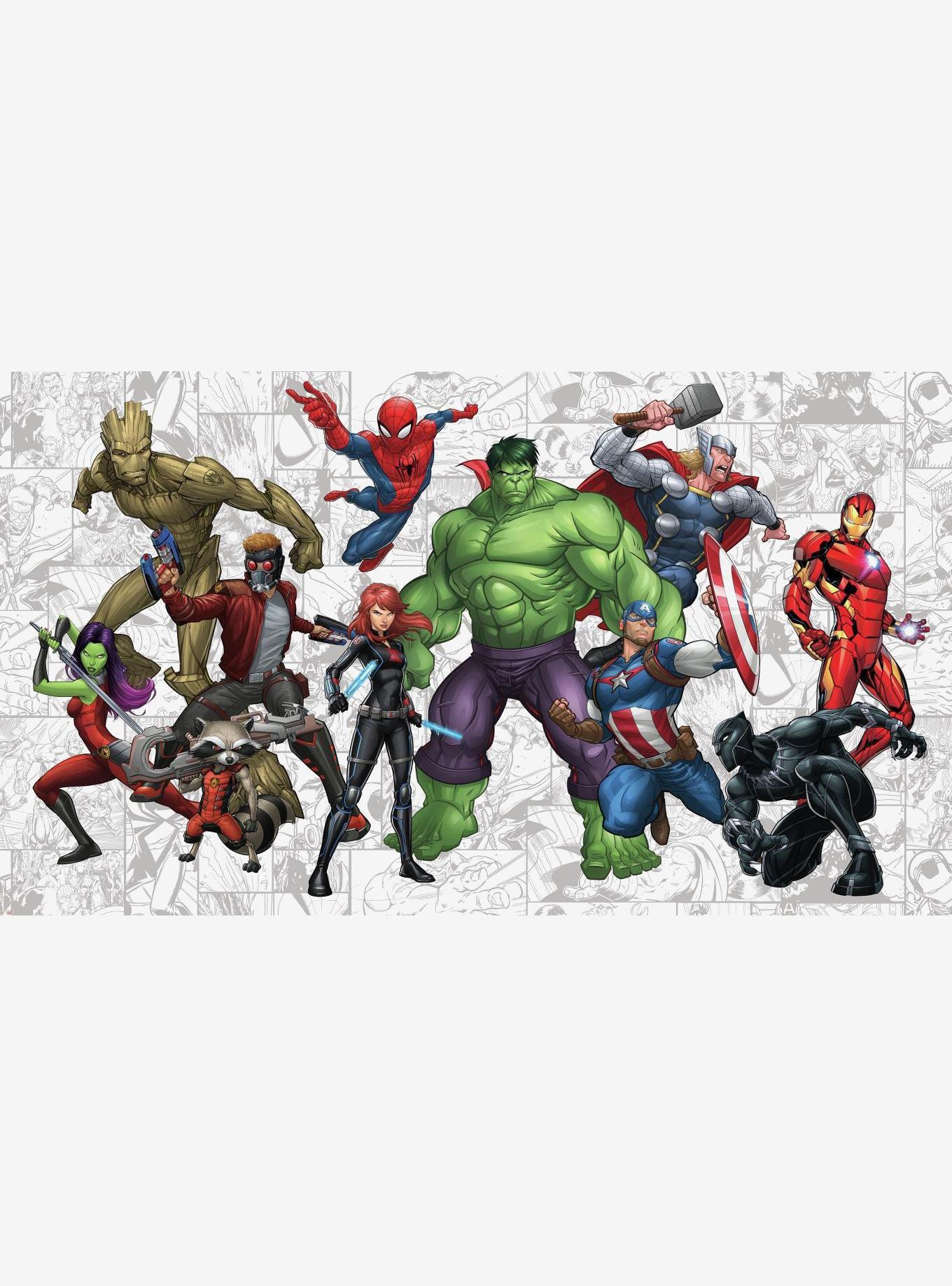 Marvel Heroes Chair Rail Prepasted Mural, , hi-res