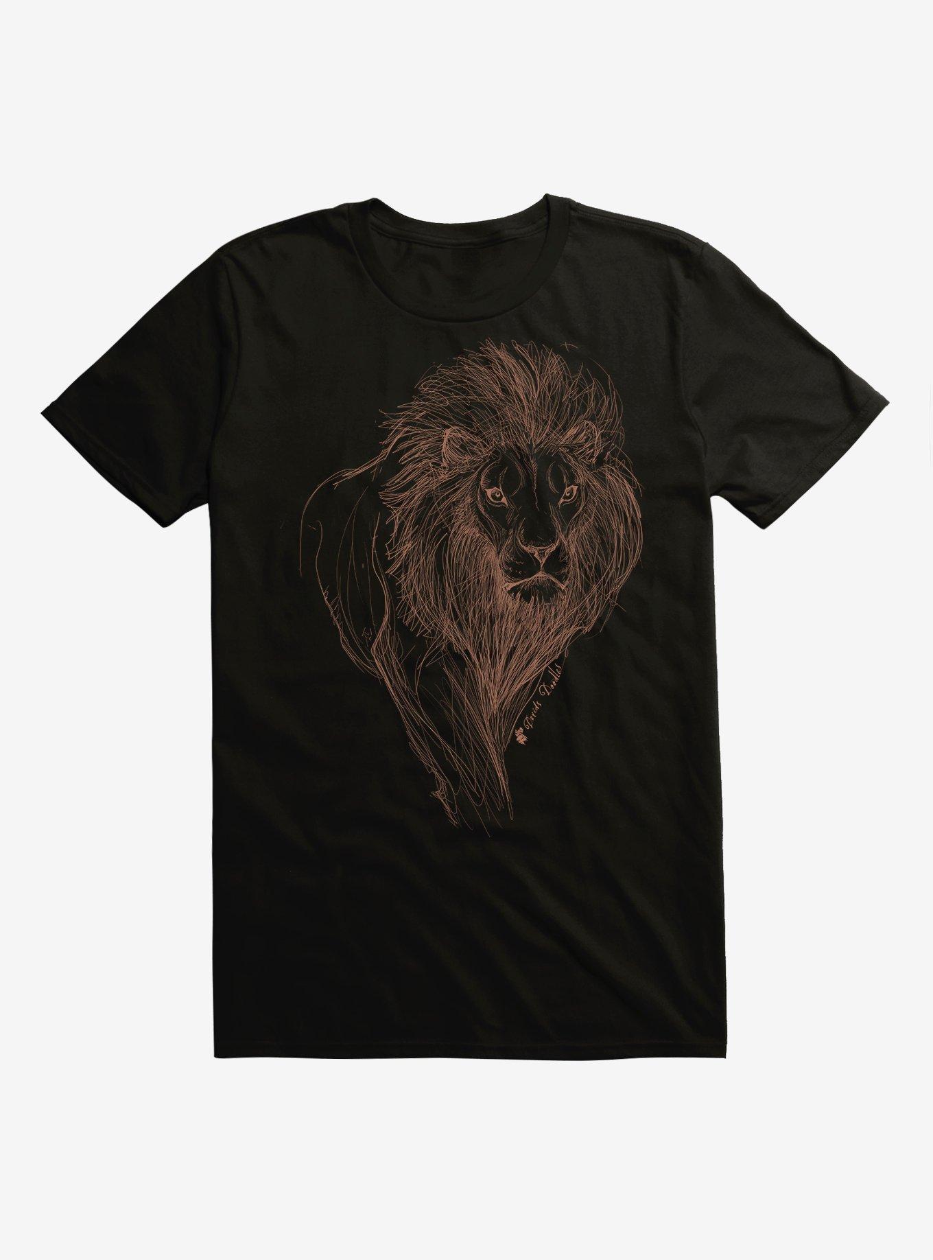 BL Creators: David's Doodles Lion Line Art T-Shirt, , hi-res