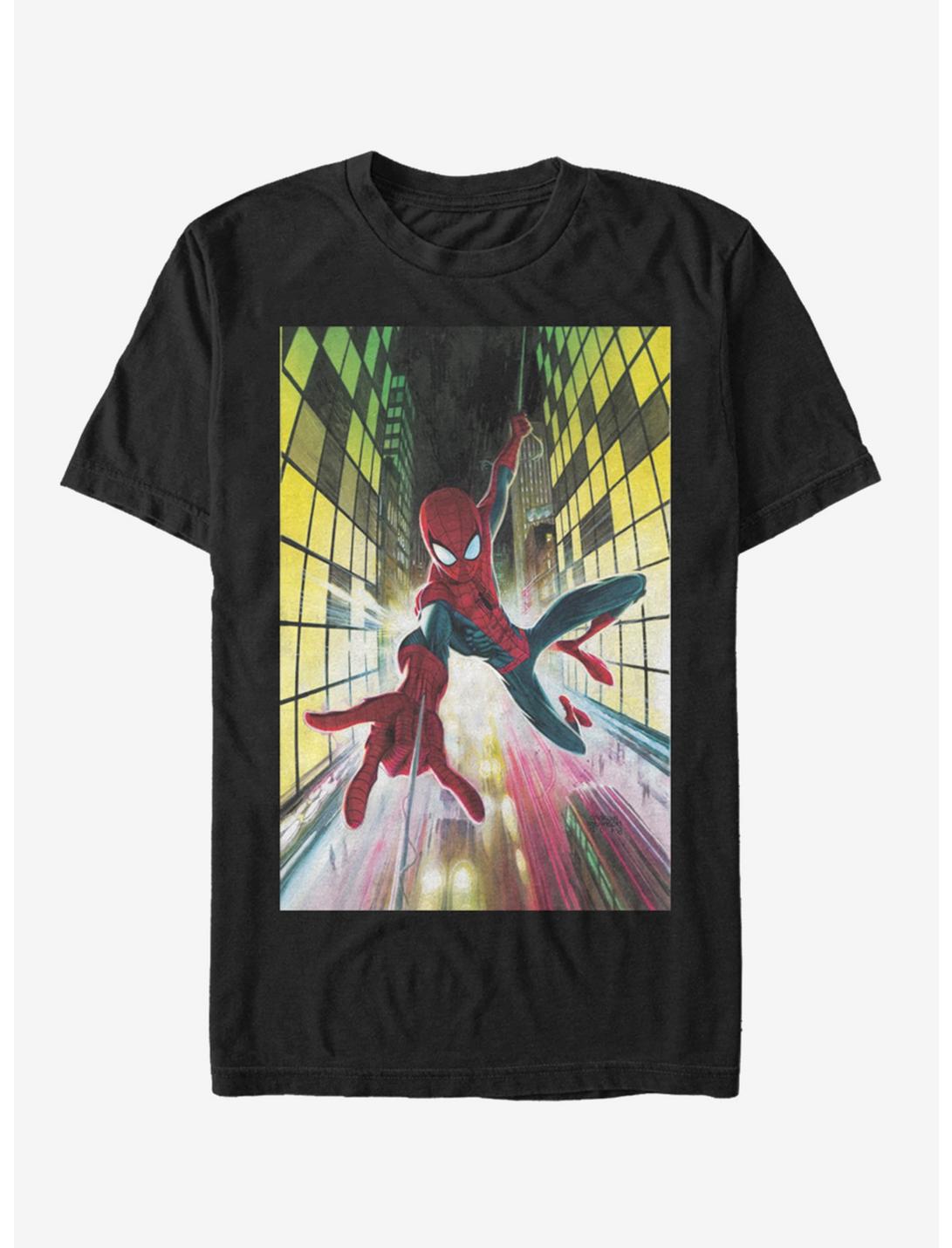 Marvel Spider-Man Swinging Spider-Man T-Shirt, BLACK, hi-res