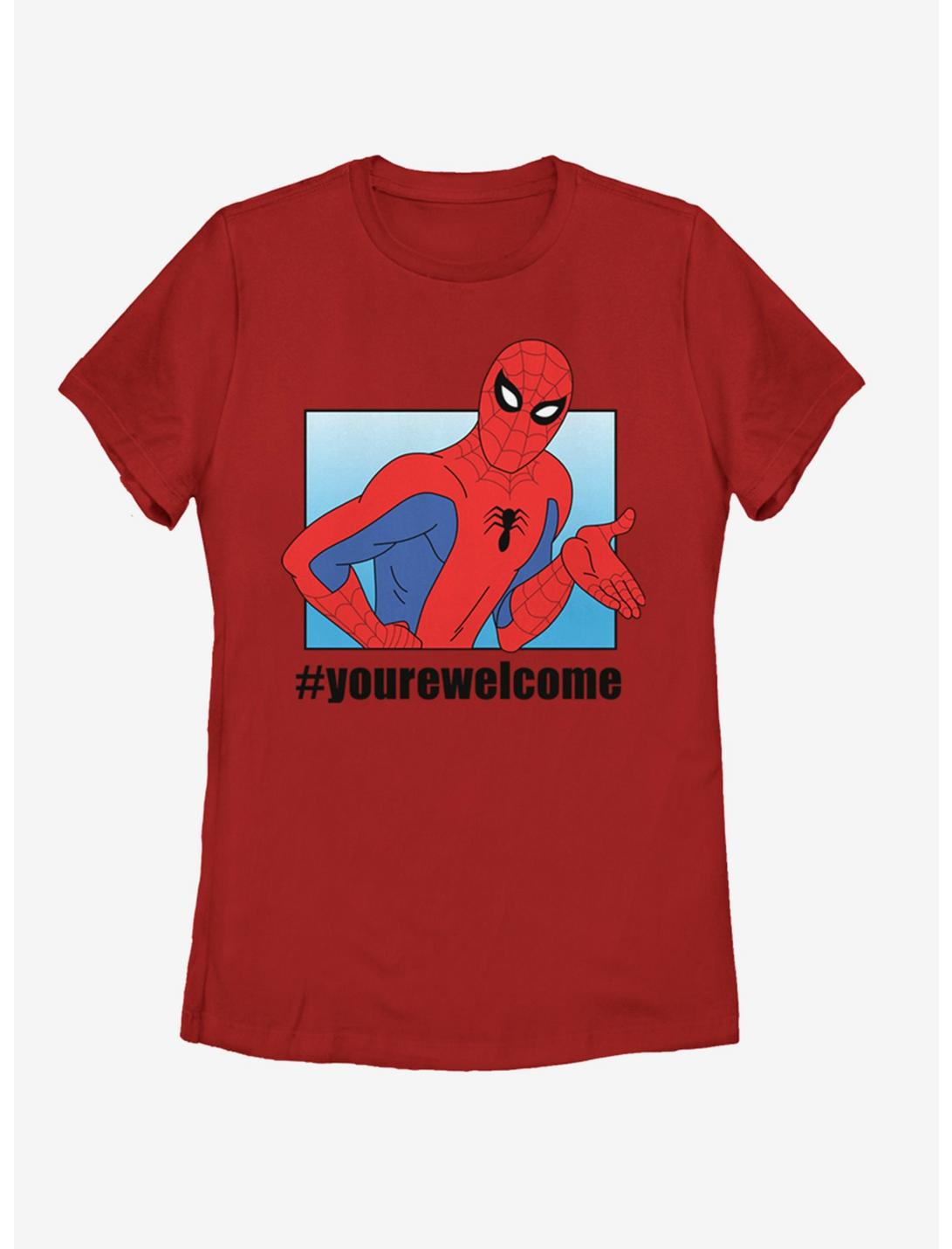 Marvel Spider-Man #Yourewelcome Womens T-Shirt, RED, hi-res