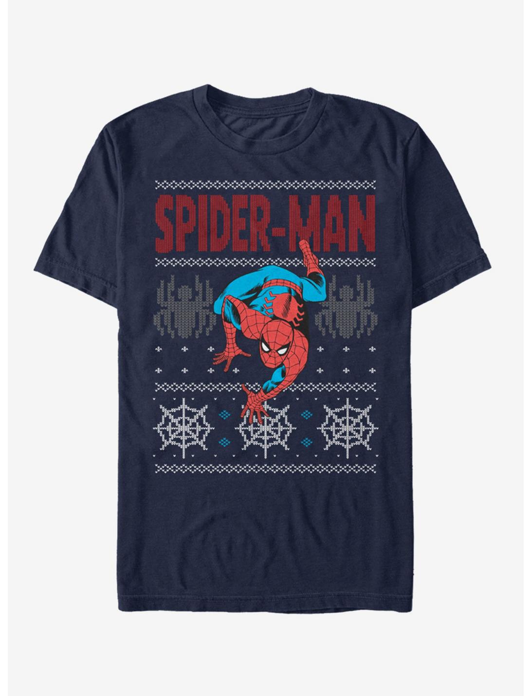 Marvel Spider-Man Ugly Sweater Spidey T-Shirt, NAVY, hi-res