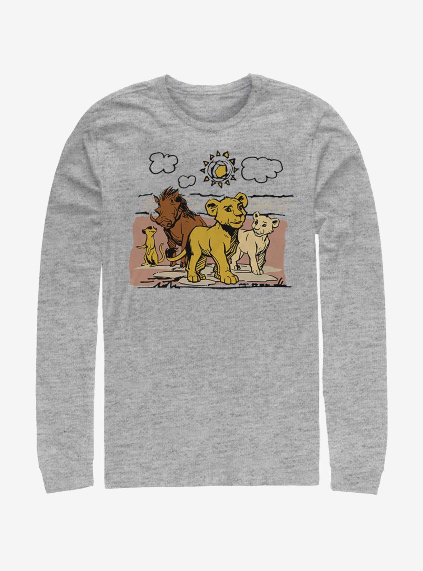 Disney The Lion King 2019 Hakuna Group Long-Sleeve T-Shirt, ATH HTR, hi-res