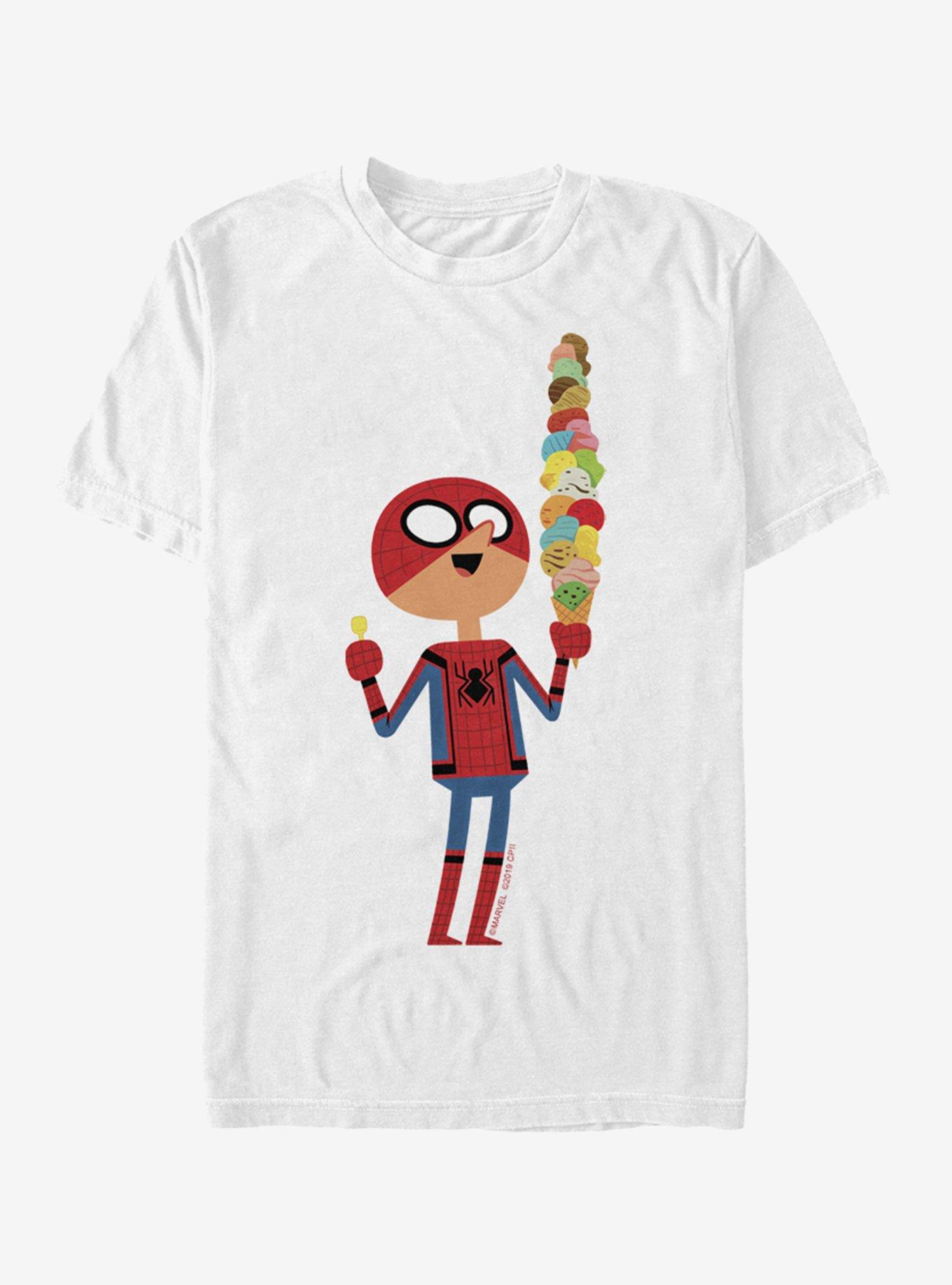 Marvel Spider-Man Ice Cream T-Shirt, WHITE, hi-res
