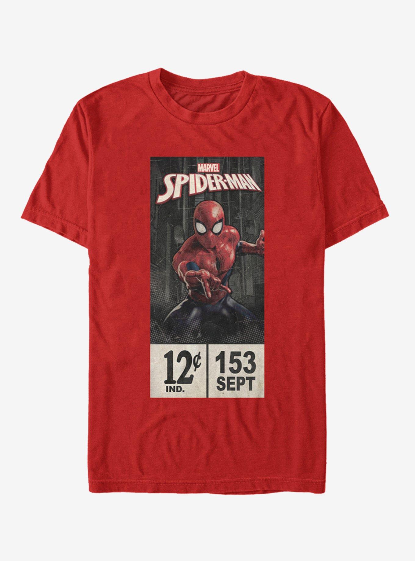Marvel Spider-Man 12 Cent Label T-Shirt, RED, hi-res