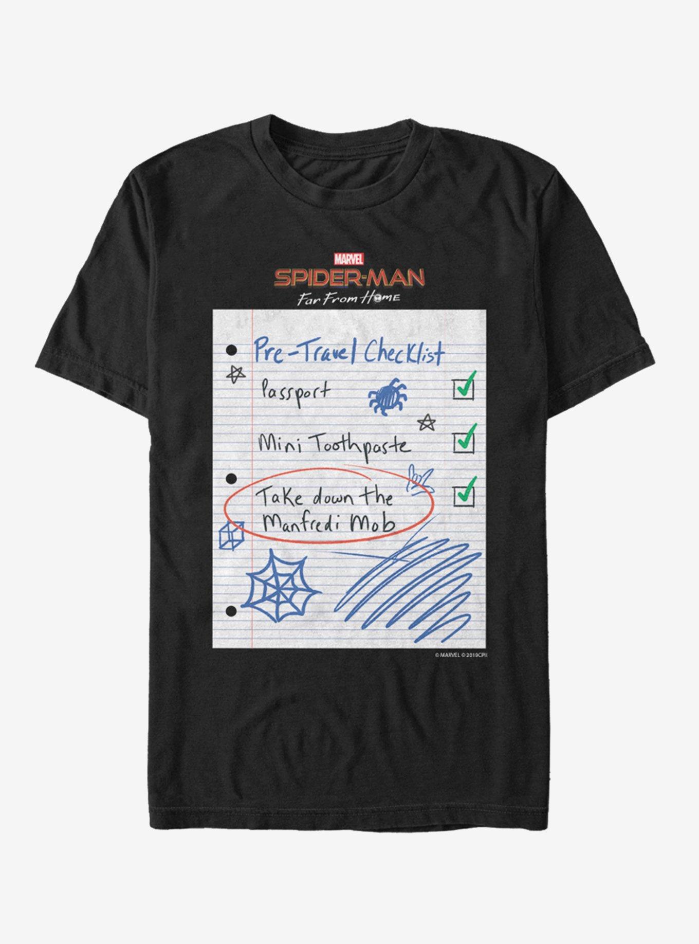 Marvel Spider-Man: Far From Home Spider Checklist T-Shirt, , hi-res
