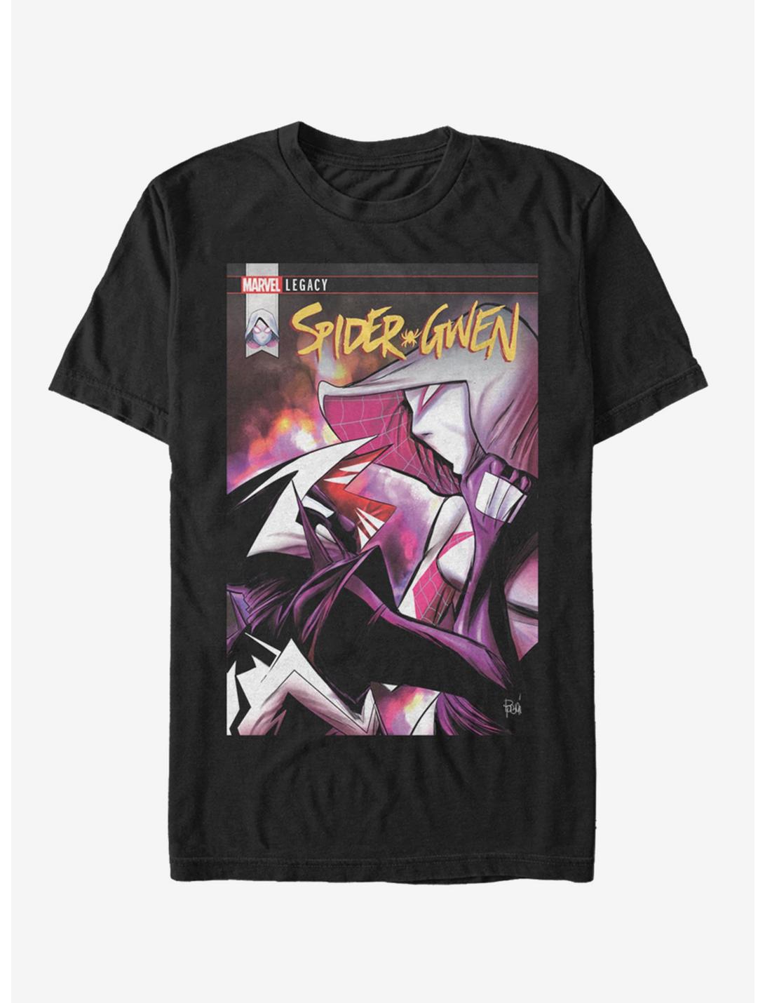 Marvel Spider-Man Spider-Gwen Fight T-Shirt, BLACK, hi-res