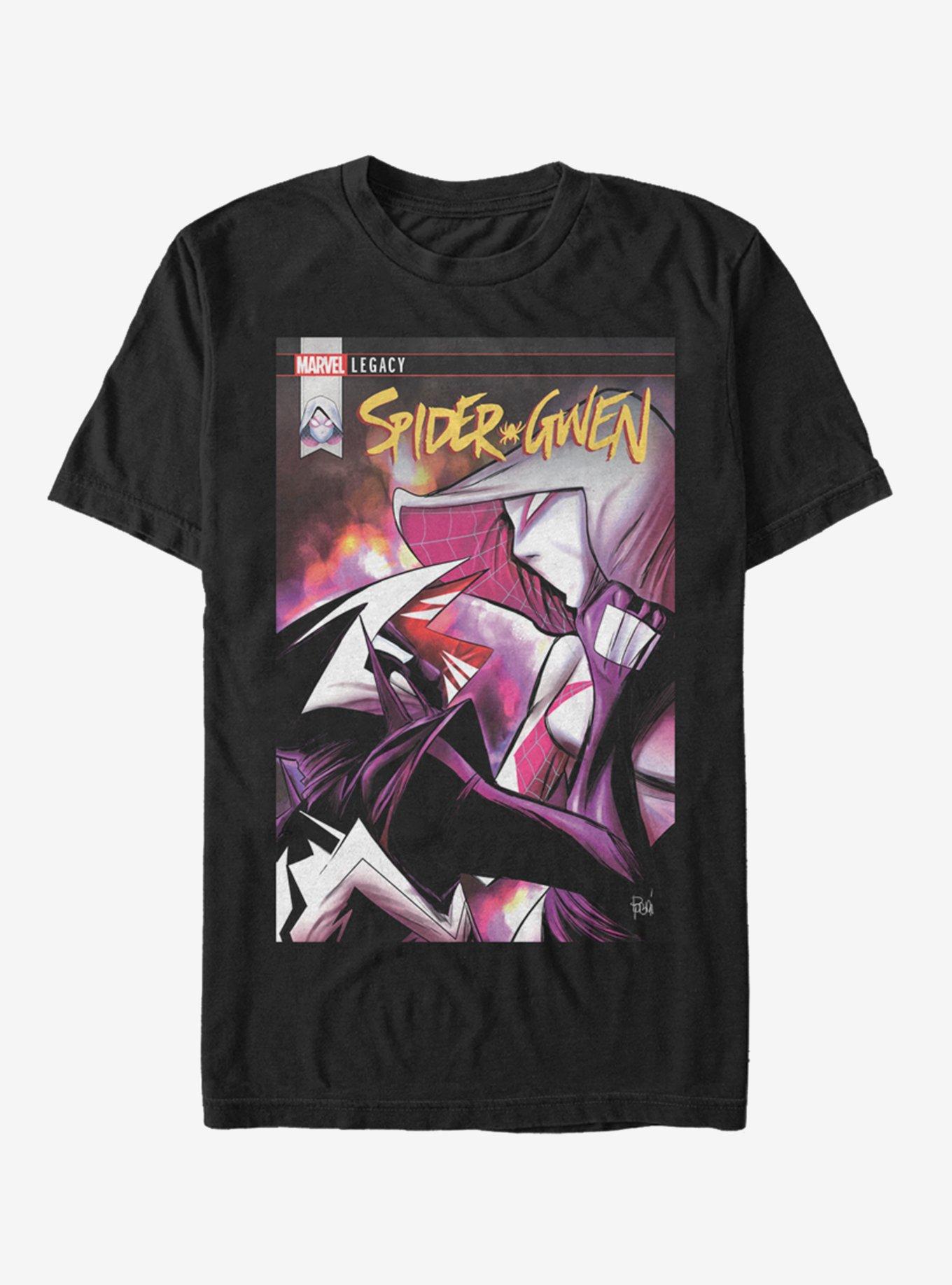 Marvel Spider-Man Spider-Gwen Fight T-Shirt, BLACK, hi-res