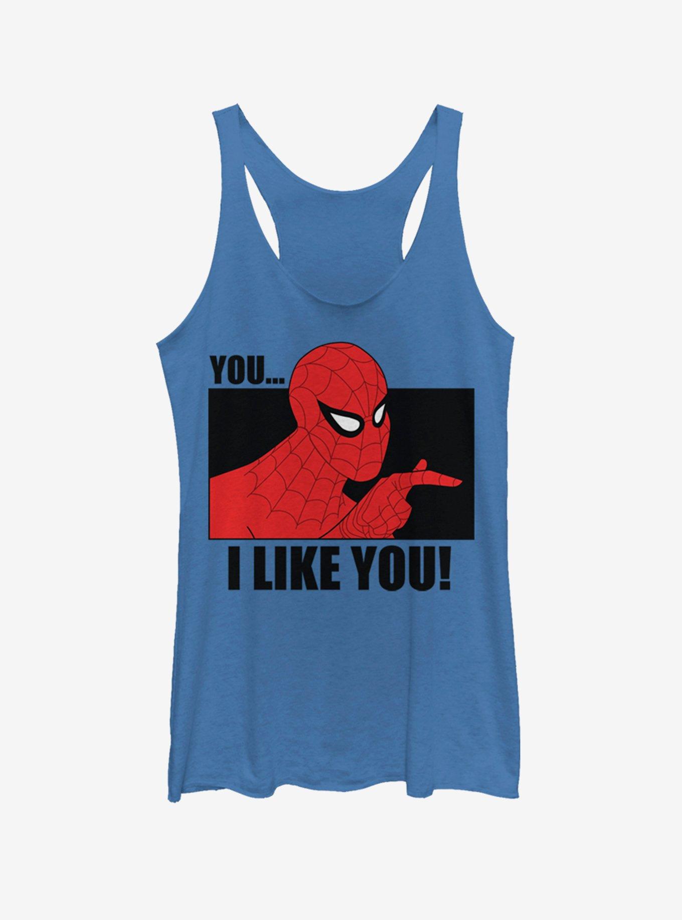Marvel Spider-Man I Like You Womens Tank Top, ROY HTR, hi-res