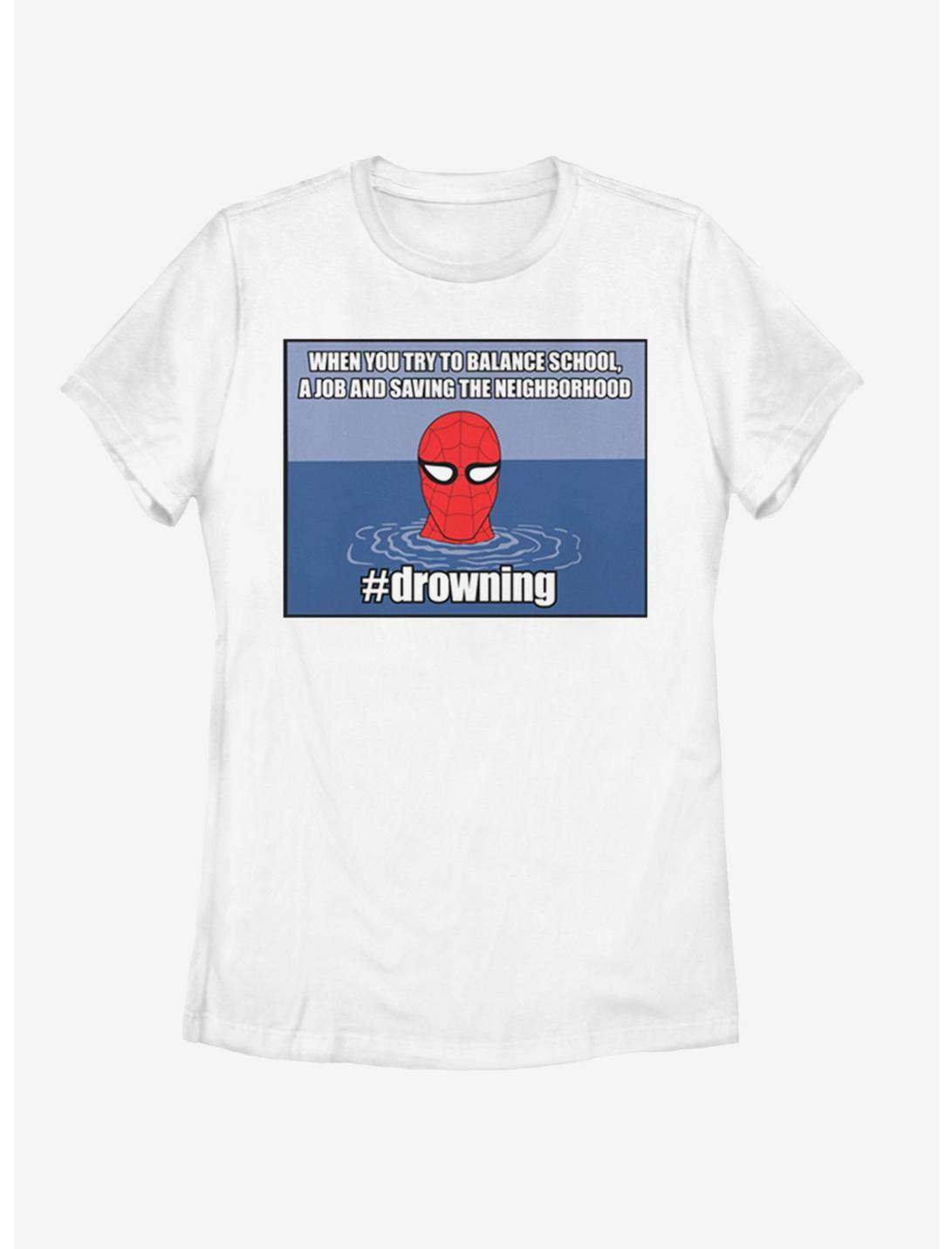 Marvel Spider-Man #Drowning Womens T-Shirt, WHITE, hi-res