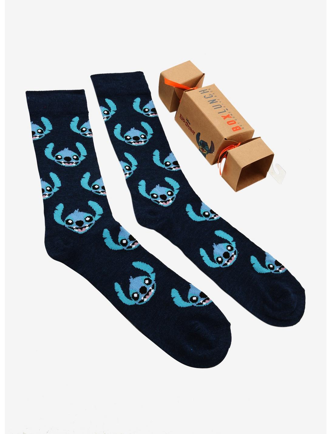 Disney Lilo & Stitch Allover Print Faces Crew Socks Gift Box - BoxLunch Exclusive, , hi-res