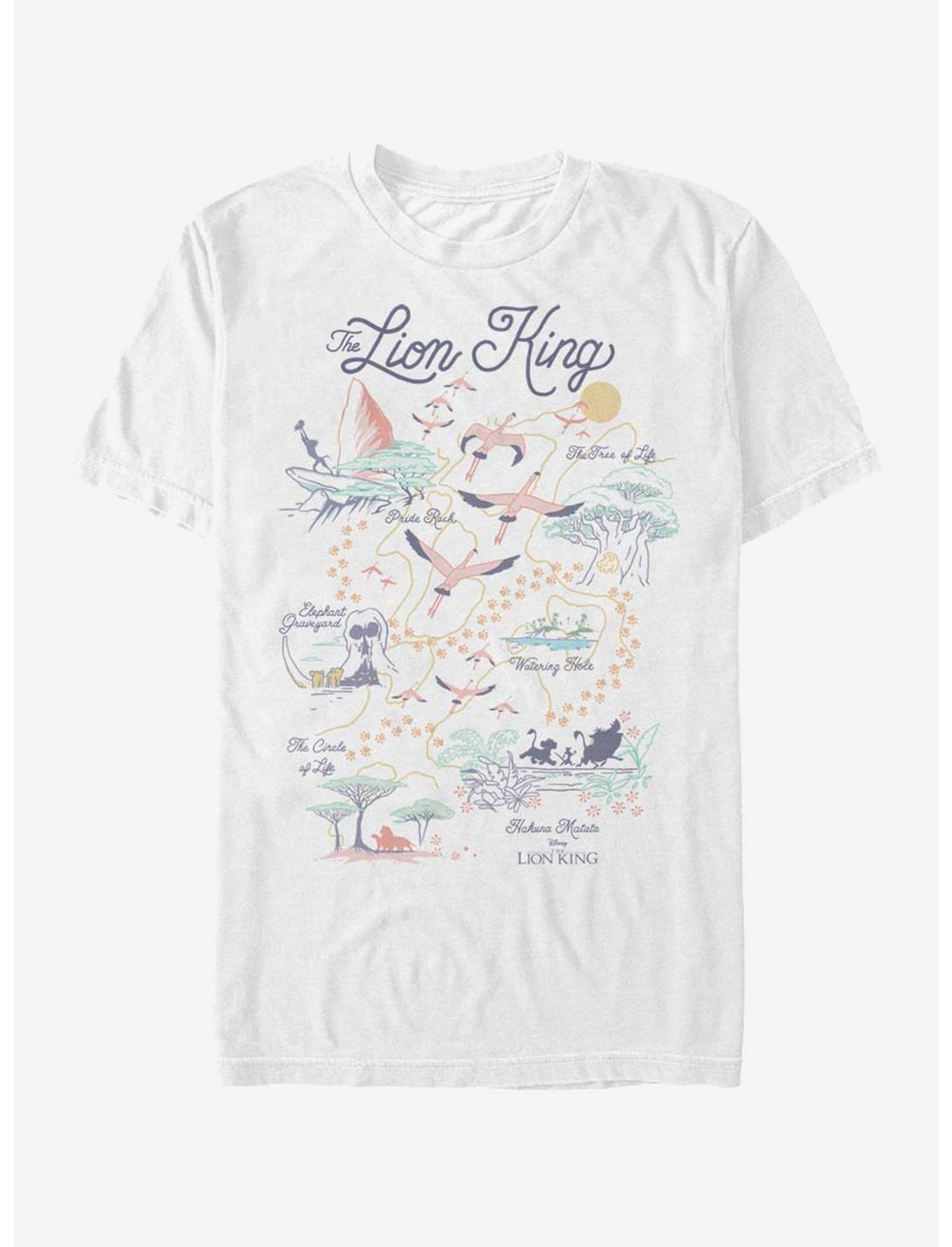 Disney The Lion King Map of the World T-Shirt, WHITE, hi-res