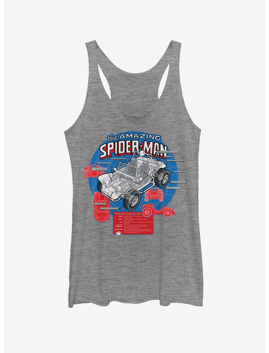 Marvel Spider-Man Amazing Spider-Mobile Womens Tank Top, GRAY HTR, hi-res