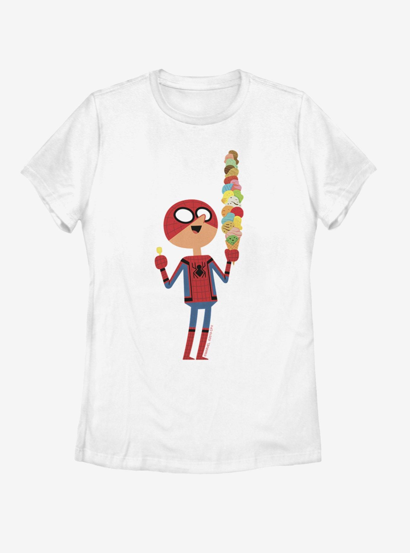 Marvel Spider-Man Ice Cream Womens T-Shirt, WHITE, hi-res