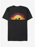 Disney The Lion King Pixel Simba Sunset T-Shirt, BLACK, hi-res