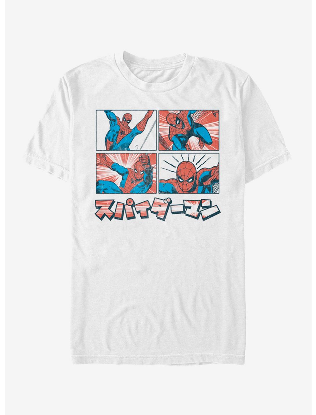 Marvel Spider-Man Japanese Text T-Shirt, WHITE, hi-res