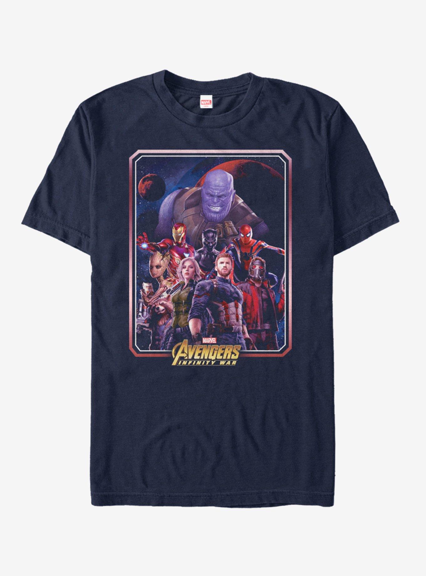 Marvel Avengers: Infinity War Group Poster T-Shirt - BLUE | BoxLunch