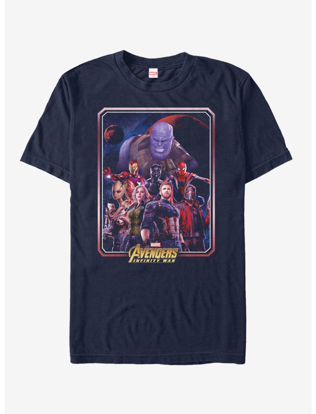 Marvel Avengers: Infinity War Group Poster T-Shirt, NAVY, hi-res