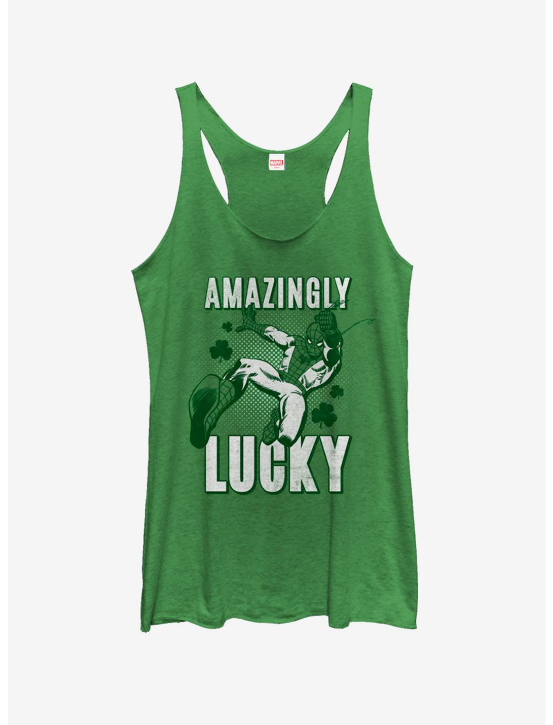 Marvel Spider-Man Amazingly Lucky Womens Tank Top, ENVY, hi-res