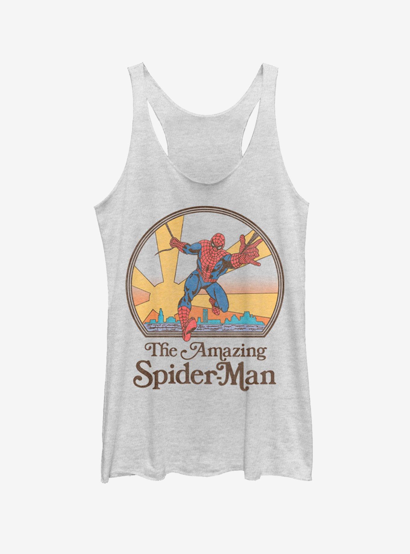 Marvel Spider-Man 70s Womens Tank Top, WHITE HTR, hi-res