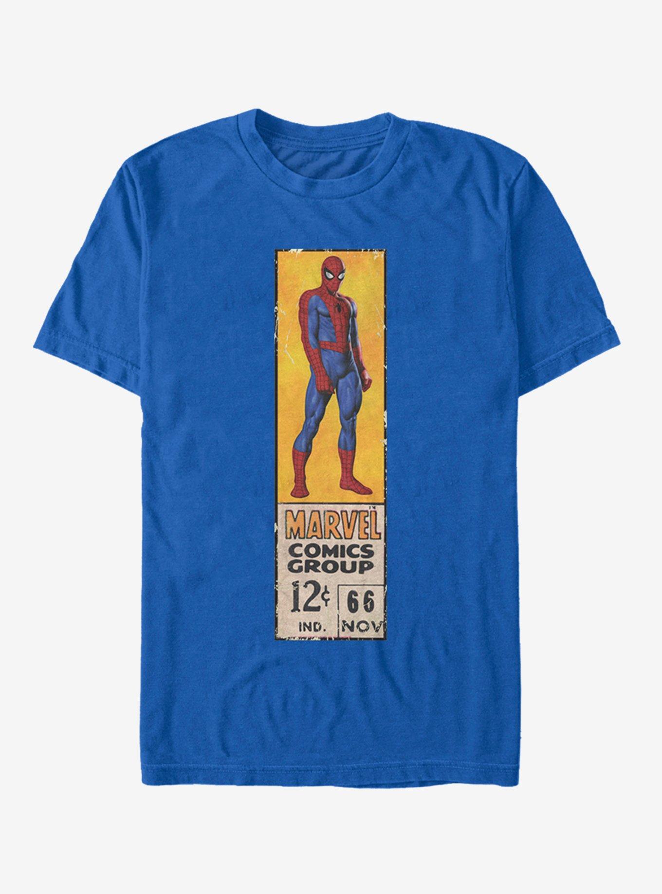 Marvel Spider-Man Vintage Label T-Shirt, ROYAL, hi-res