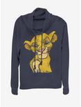 Disney The Lion King Crown Prince Cowlneck Long-Sleeve Womens Top , NAVY, hi-res