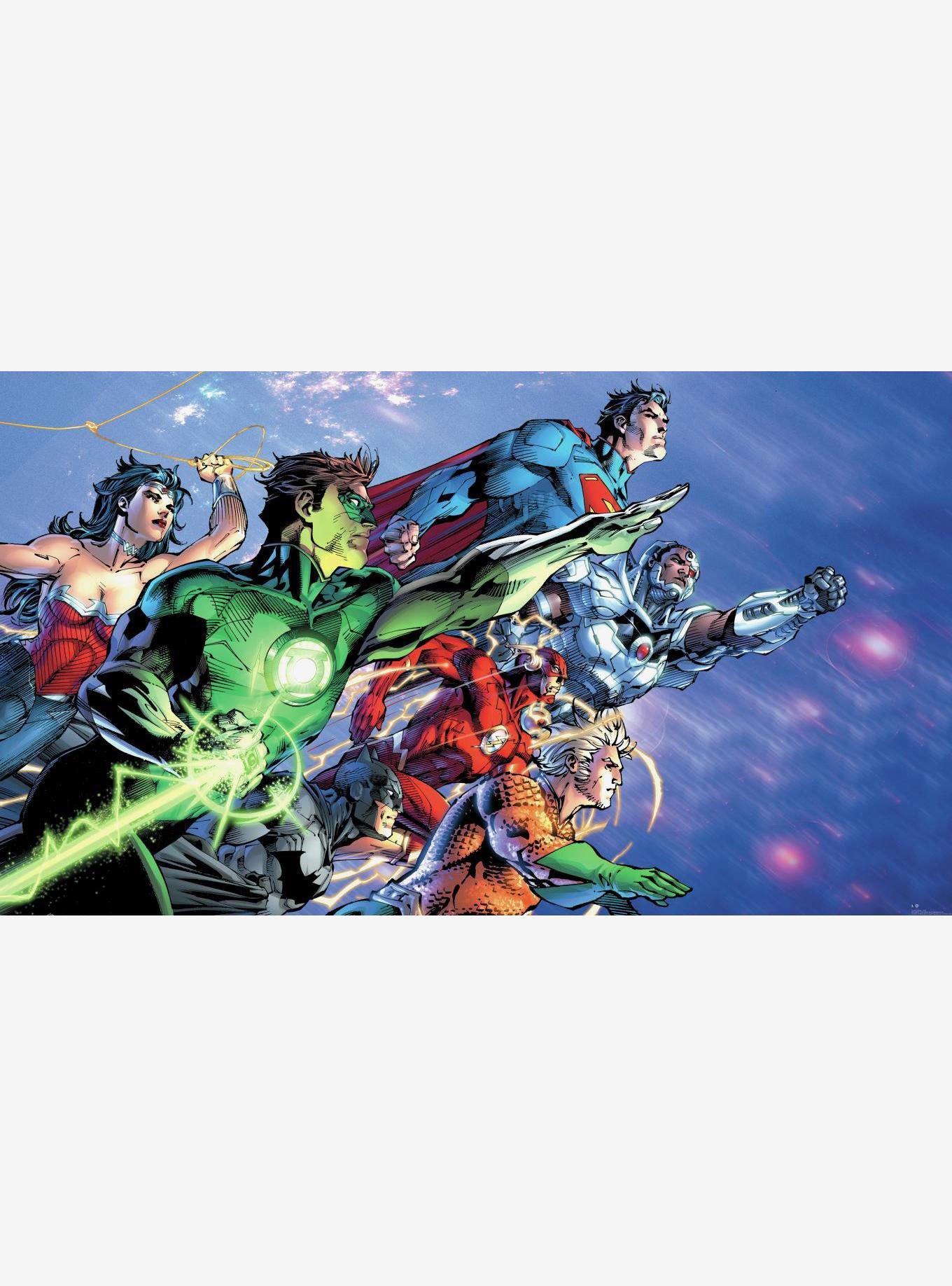 DC Comics Justice League Chair Rail Prepasted Mural, , hi-res