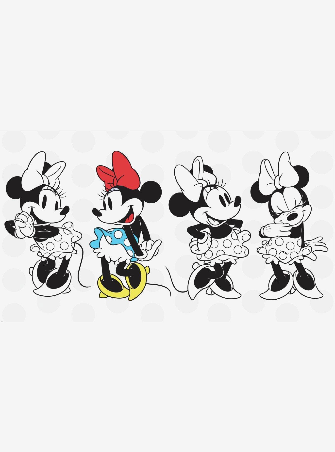 Disney Minnie Rocks The Dots Chair Rail Prepasted Mural, , hi-res