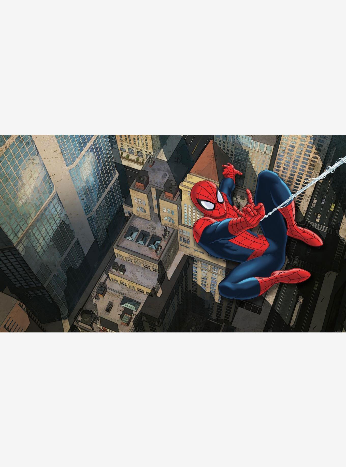 Marvel Spiderman: Ultimate Spiderman Cityscape Chair Rail Prepasted Mural, , hi-res