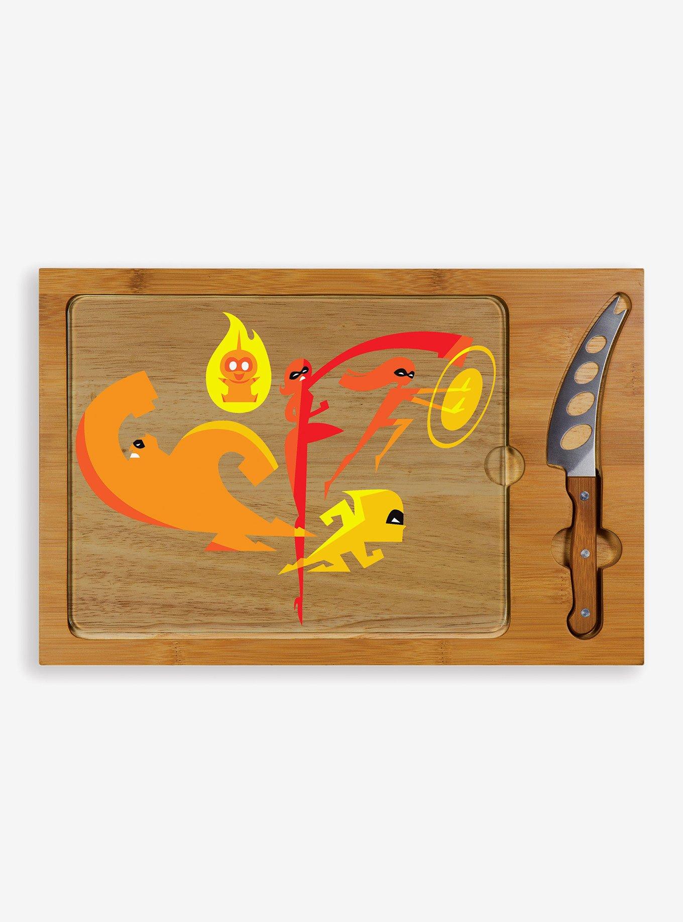 Disney Pixar The Incredibles Glass Top Serving Tray & Knife Set, , hi-res