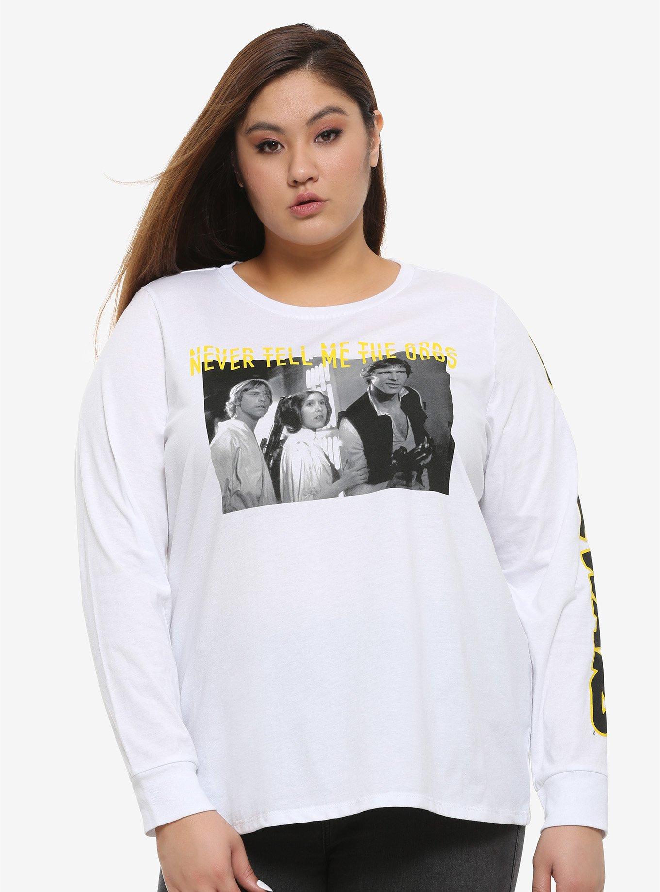 Her Universe Star Wars Never Tell Me The Odds Girls Long-Sleeve T-Shirt Plus Size, MULTI, hi-res