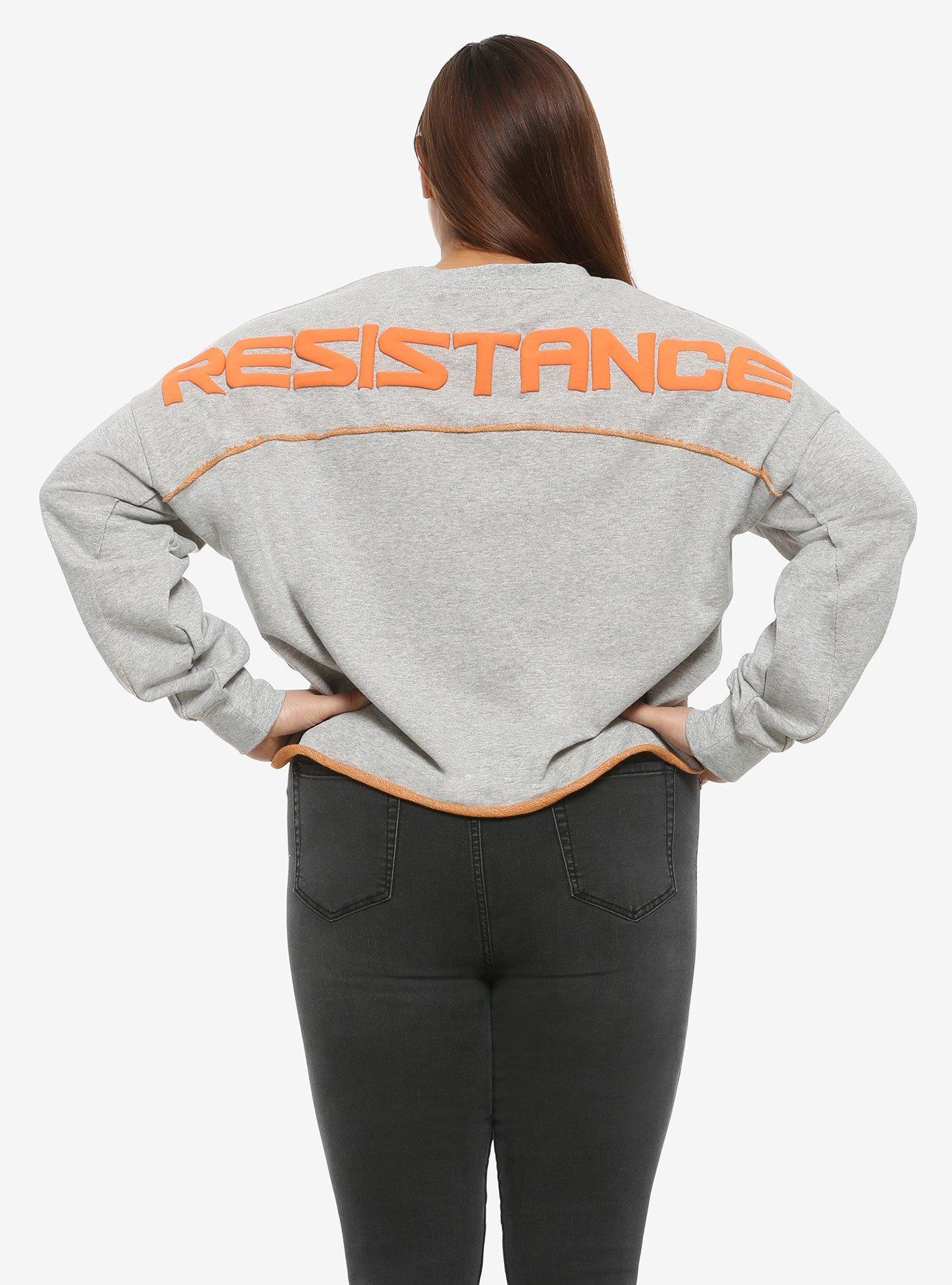 Her Universe Star Wars: The Rise Of Skywalker Resistance Raw-Edge Girls Athletic Jersey Plus Size, ORANGE, hi-res