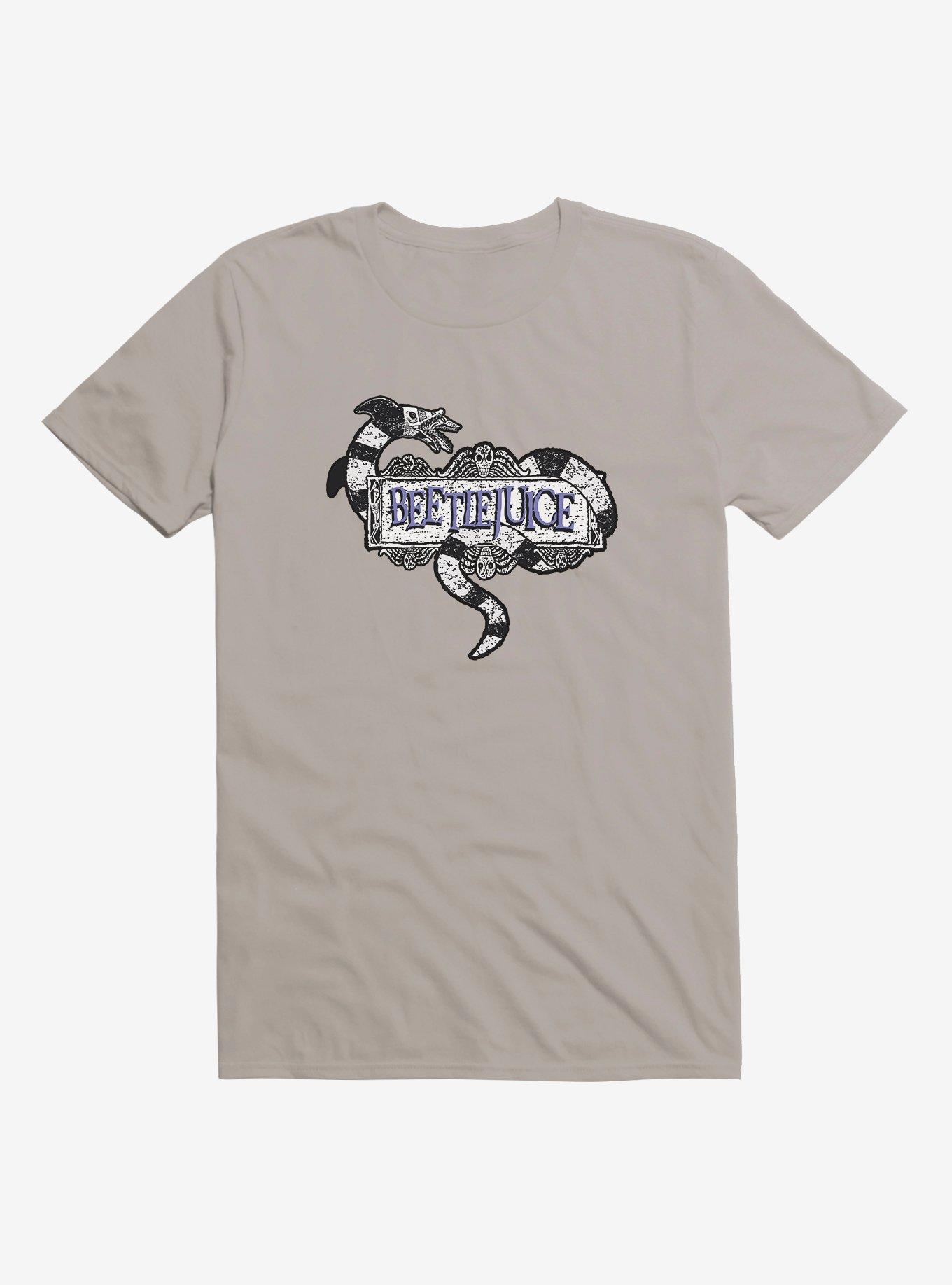 Beetlejuice Snake Logo T-Shirt, LIGHT GREY, hi-res