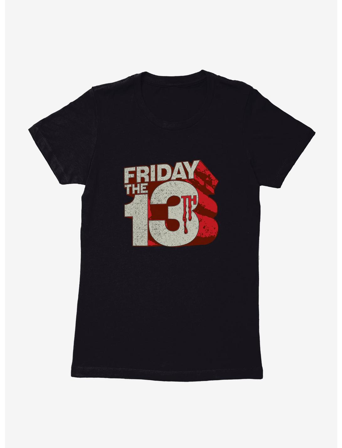 Friday The 13th Block Letters Womens T-Shirt, BLACK, hi-res