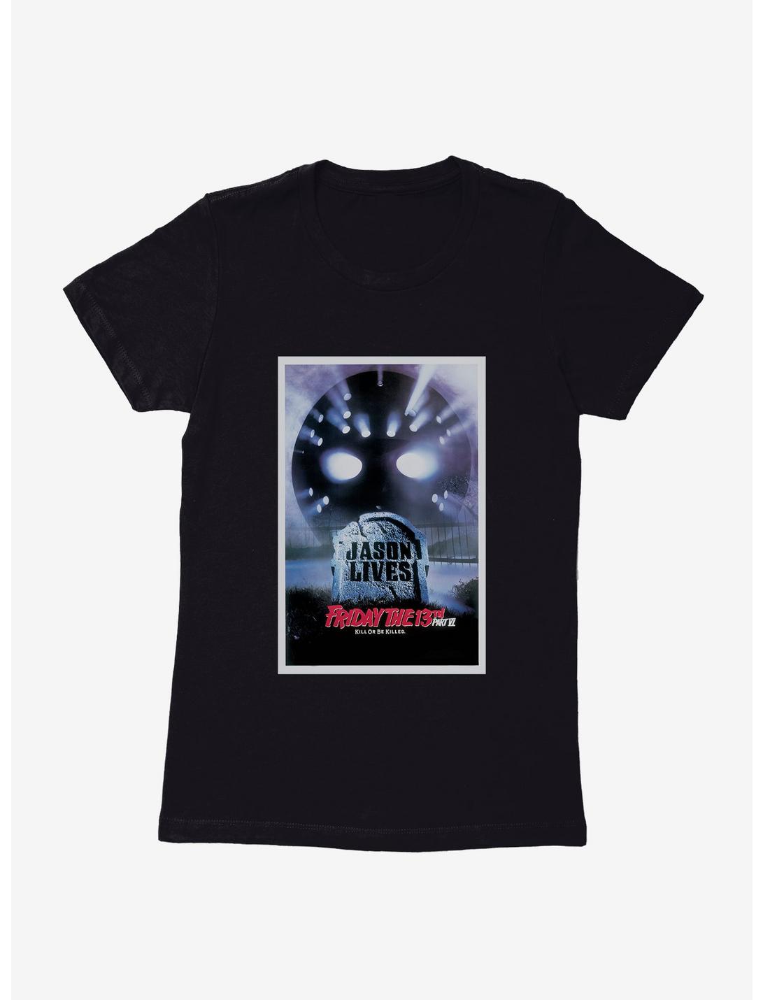 Friday The 13th Jason Lives Poster Womens T-Shirt, BLACK, hi-res